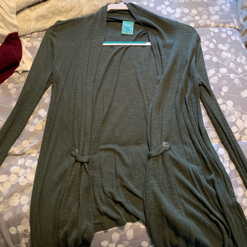 Green cardigan